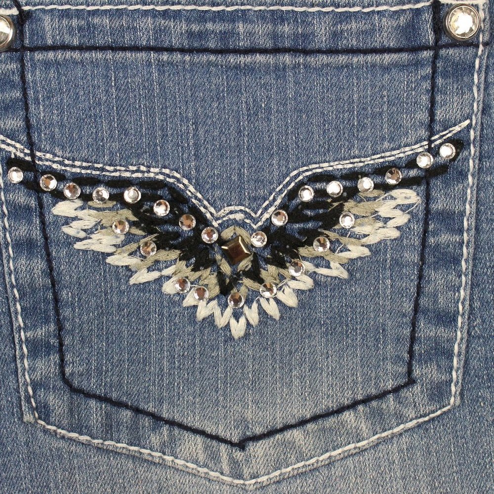 Red Rivet Boot Cut Jeans - Picture 5 of 6